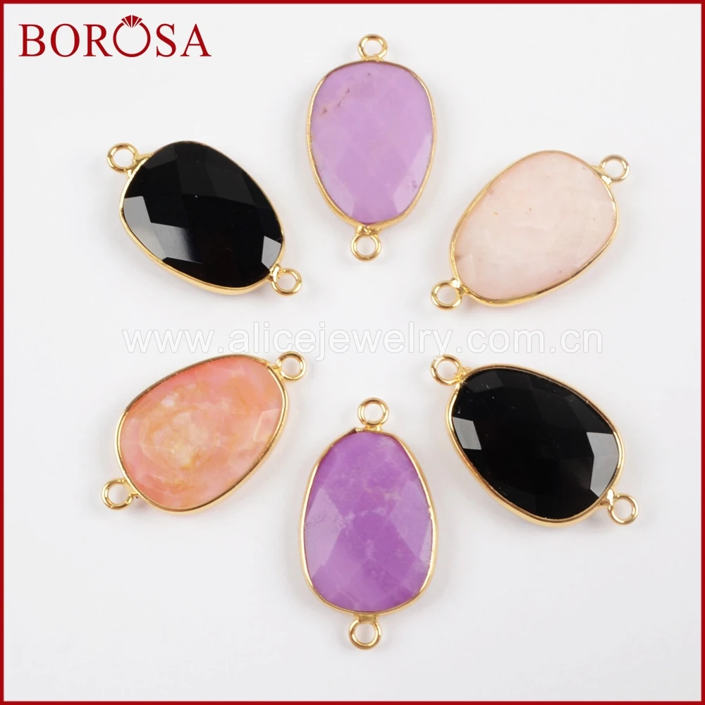 BOROSA 5 шт. новые золотые разноцветные натуральные камни черные ограненные Агаты