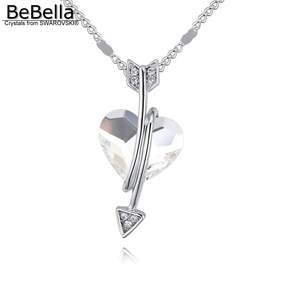 BeBella arrow ожерелье с кристаллом в форме сердца ожерелье с кристаллом от Swarovski модные ювелирные изделия для женщин подарок на день Святого Валентина - Окраска металла: Crystal