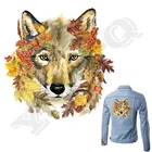 Нашивка для утюга, быстрое моющееся украшение с акварелью и волком, для самостоятельной сборки