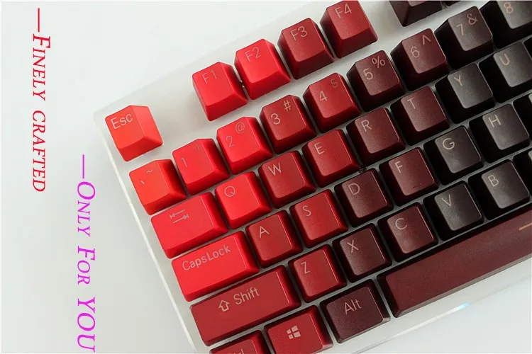 MP 104 ключи утолщение PBT двойной выстрел подсветка красный градиент Keycap OEM профиль для проводной USB механическая клавиатура