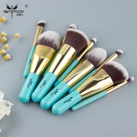 anmor 9pcs makeup brushes set travel friendly powder foundation blush eyeshadow make up brush mini size brochas maquillaje