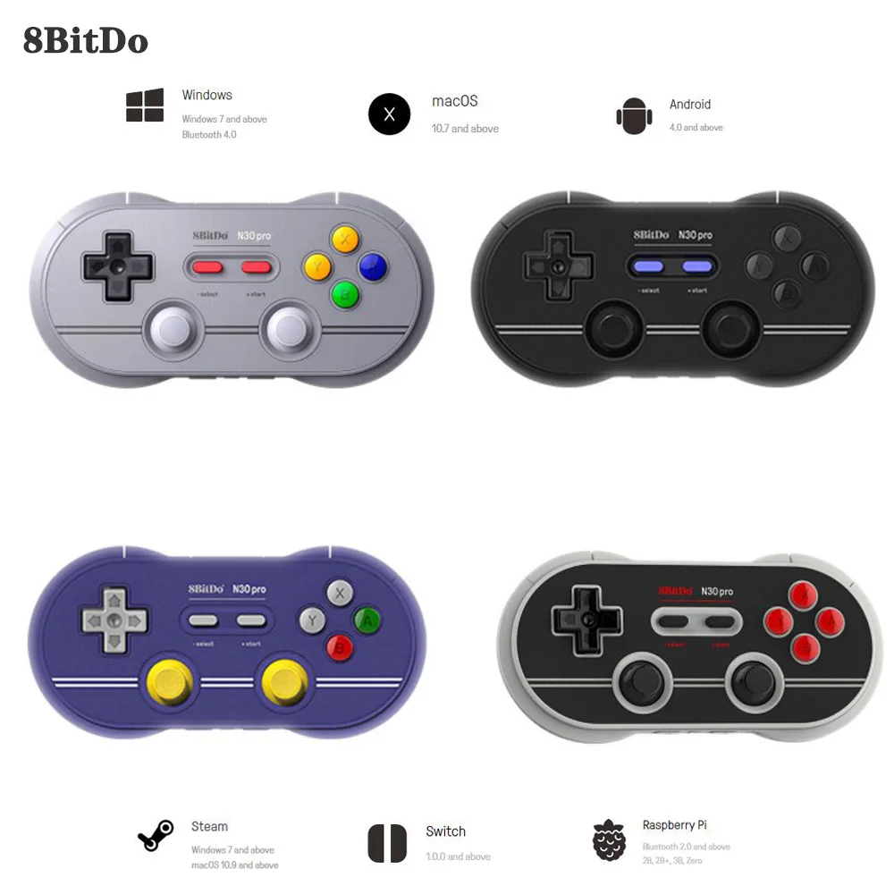 WUIYBN 8bitdo N30 Pro2 Bluetooth геймпад беспроводной контроллер с джойстиком для Nintendo Switch Windows