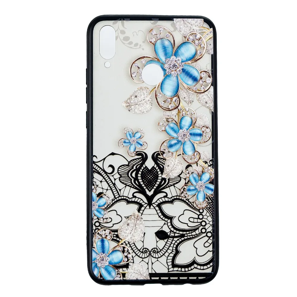 For Huawei Honor 9 Lite Case honor note 10 Silicone Lace 3d diamond flower Back Cover lite 8x |