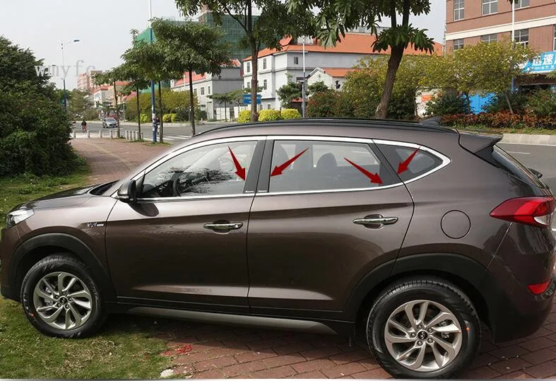 8 шт. наклейка на рамку оконной колонки для Hyundai Tucson 2015 2016 2017 2018 | Автомобили и