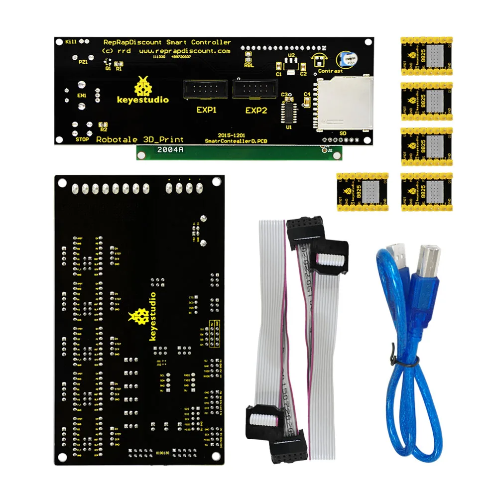 Бесплатная доставка! Keyestudio MKS GEN V1.2 + 2004LCD контроль 5x8825 привод USB адаптер для 3D DIY