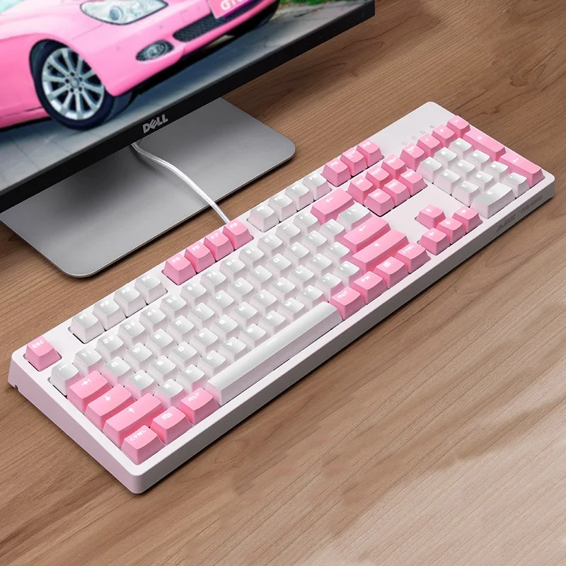 USB Проводная эргономичная Механическая игровая клавиатура Ajazz AK535 белый