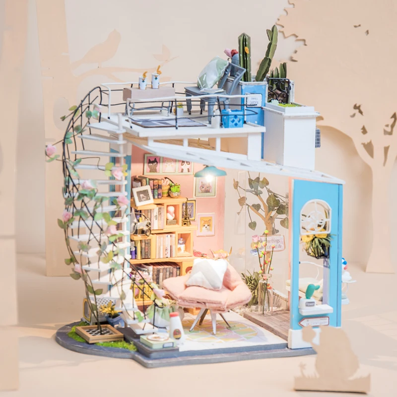 Robotime DIY деревянный кукольный домик наборы для кукольного домика миниатюрные с
