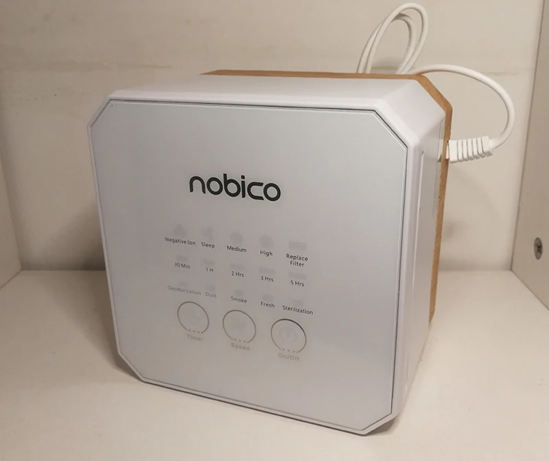 Nobico, новинка, мини очиститель воздуха, настольный, с отрицательными ионами, HEPA фильтр, ионизатор воздуха, 3 режима, очиститель воздуха, деревянный, зерна, 100 V-240 V
