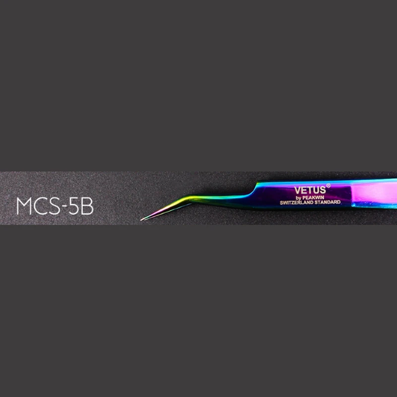 MCS5B Профессиональный макияж Пинцет для ресниц для наращивания ресниц Радуга объем бровей Пинцет VETUS отличное закрытие - Цвет: MCS5B