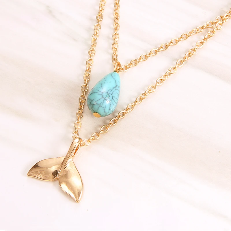 2 шт./компл. модные креативные женские капли воды в форме рыбьего хвоста