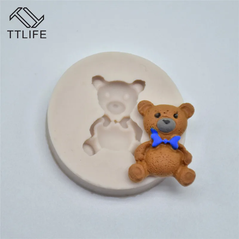 TTLIFE 3D Мини силиконовая форма Медведь помадная инструменты для украшения тортов