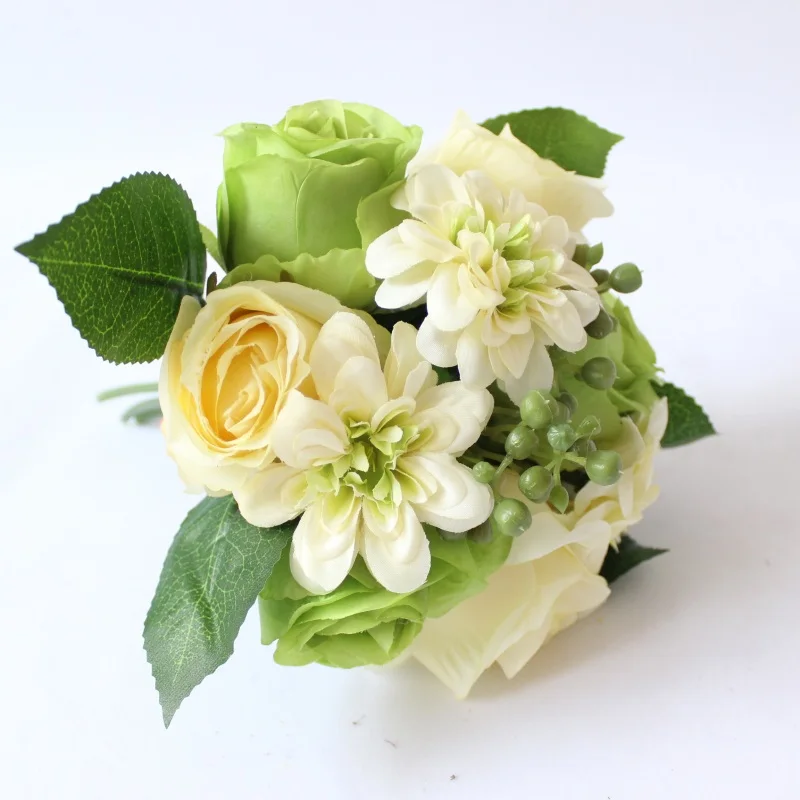 Искусственные цветы розы и георгины 9 головок свадебные украшение для дома|artificial