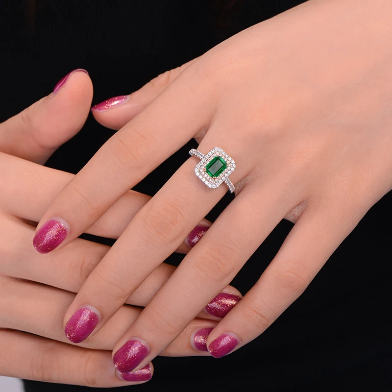 Caimao, двойное кольцо с бриллиантами, натуральное 1.09ct, зеленый изумруд, 14 к, многоцветное золото, обручальное ювелирное изделие