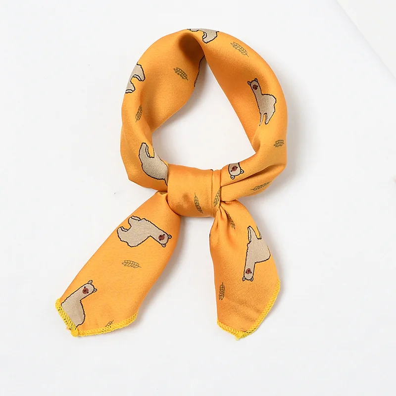 Украшает модные 50*50 см с леопардовым принтом scarfsilk волос шарфы упругой квадратный детские трусы для девочки, шарф, шарфы, сатин Сумочка шарф тощий - Цвет: S-8(38)