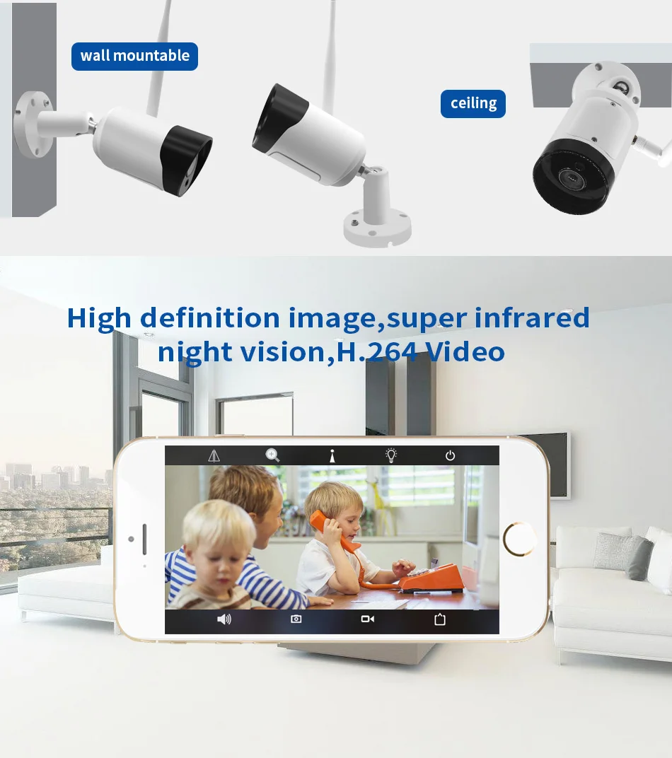 2MP 1080P Беспроводная камера для домашней безопасности, аудио Wifi ip-камера, уличная Водонепроницаемая Onvif sd-карта CCTV, видеонаблюдение