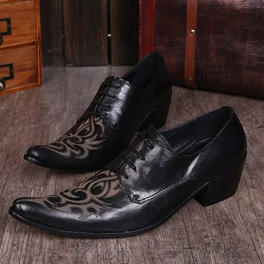 Мужские черные туфли из мягкой кожи в западном стиле повседневные мужские