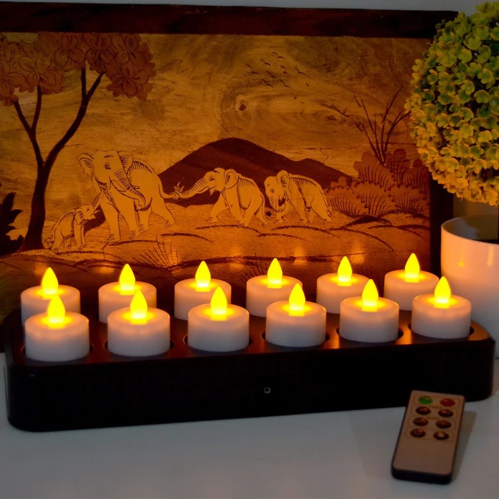 Беспламенные Свечи перезаряжаемые светодиодные свечи мерцающие светодио дный