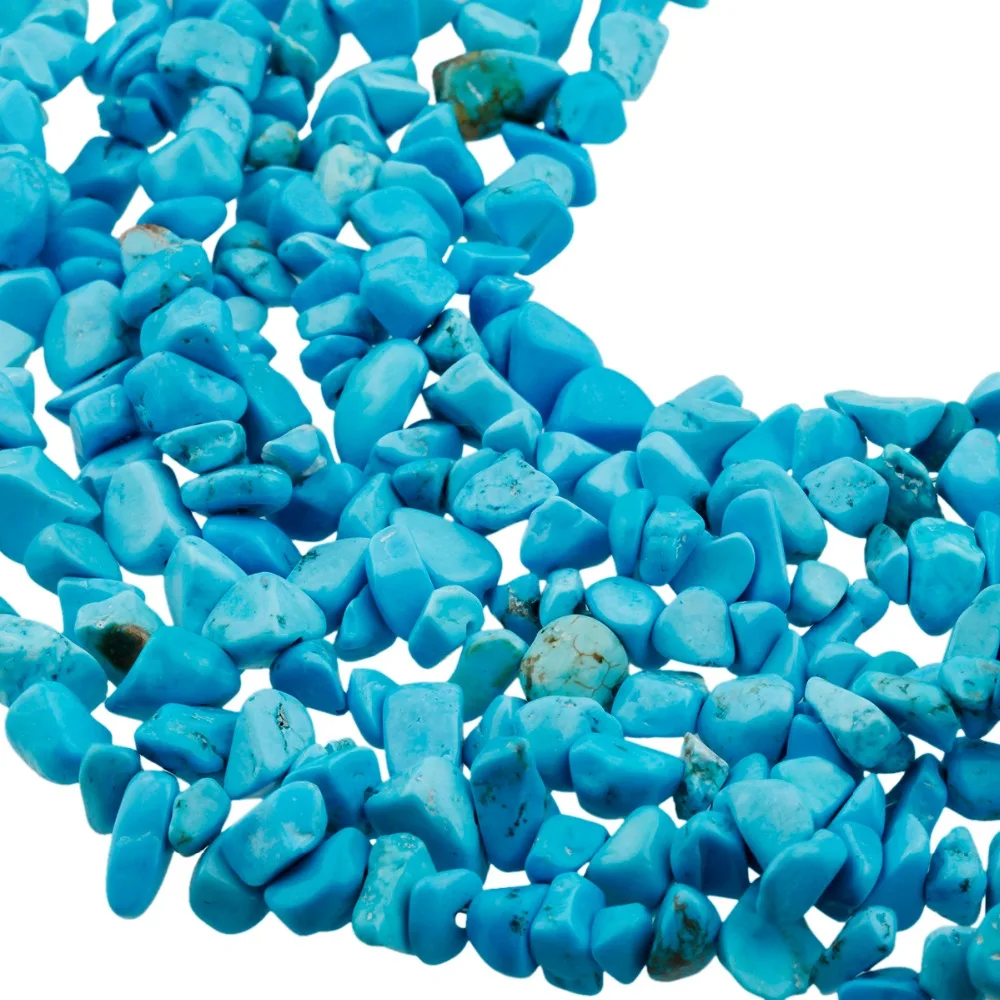 TUMBEELLUWA синий Howlite каменная крошка неровной формы просверленные бусины для