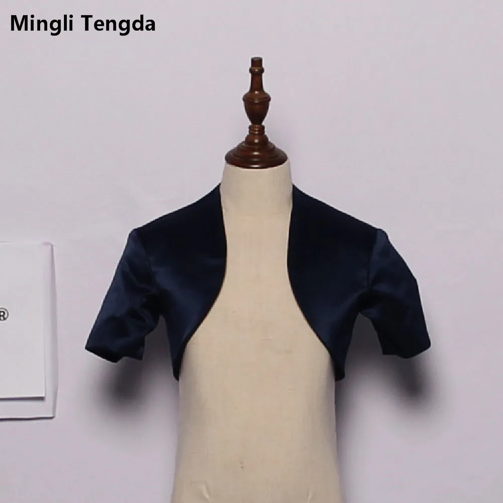 Mingli Tengda/Темно Синяя атласная Свадебная Детская куртка болеро с цветочным узором
