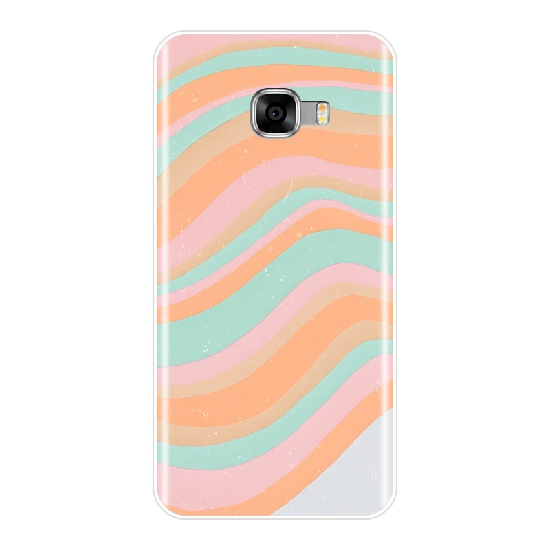 Задняя крышка для Samsung Galaxy C5 C7 C8 мягкий силиконовый чехол в полоску узор горошек