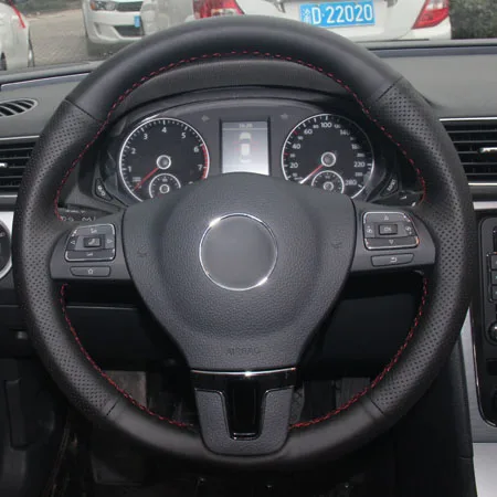 Ручной пошив чехол рулевого колеса автомобиля замша кожа Volant для Volkswagen VW Gol Tiguan Passat B7 Passat CC Touran Jetta Mk6 - Название цвета: Style3