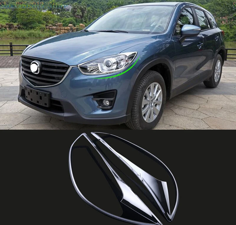 Авто аксессуары подходят для Mazda CX-5 CX5 2012 2013 2004 ABS Хромированная передняя крышка головки свет лампы отделкой 2 шт
