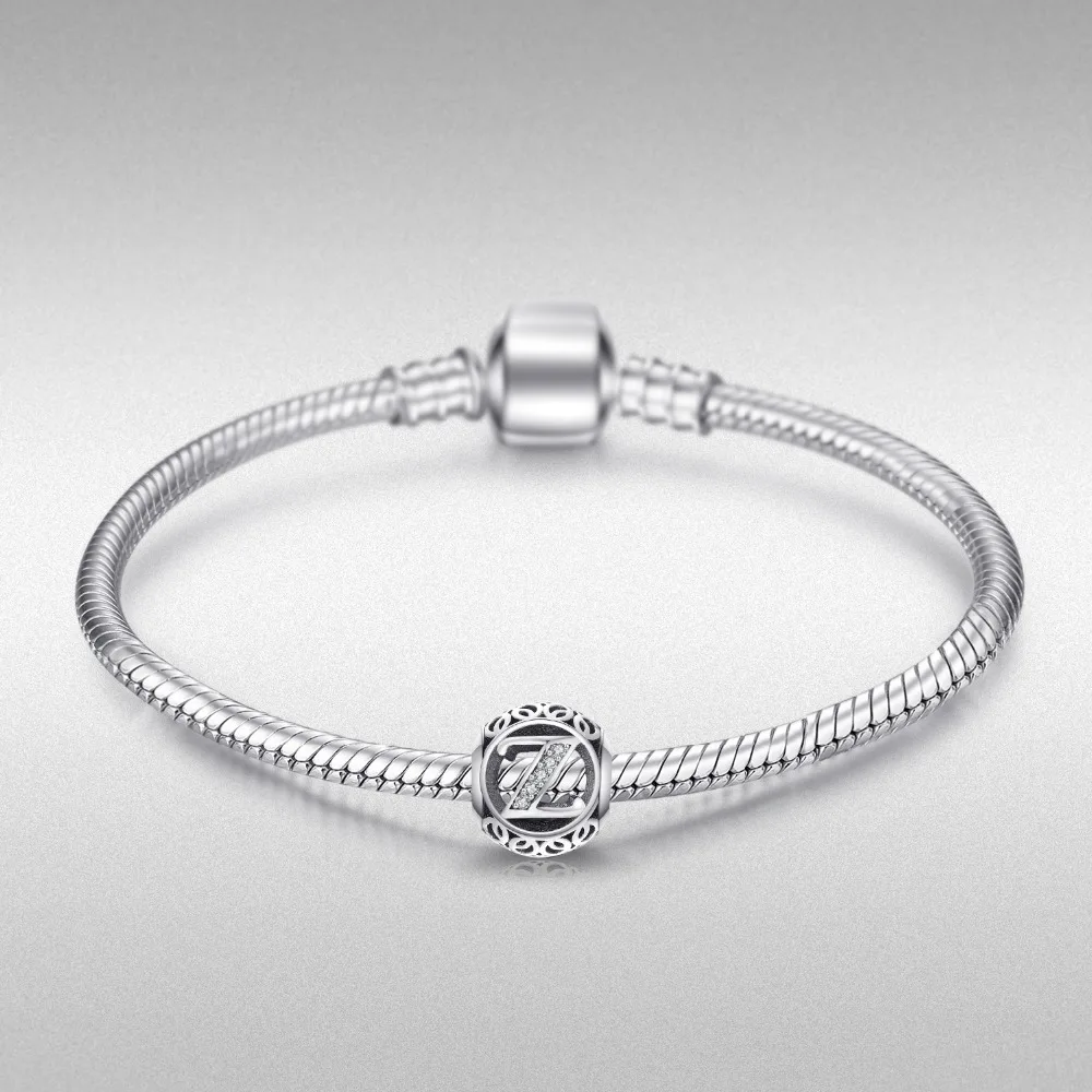Jewelrypalace стерлингового серебра 925 буквы Z жемчужный бисер Подвески Fit Браслеты