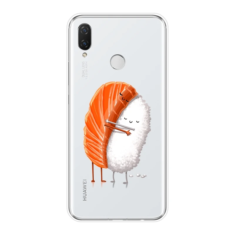 Милая мягкая задняя крышка Sushi Food Japan для Huawei Nova 2i 3 3I 3E 2 Lite Plus силиконовый чехол