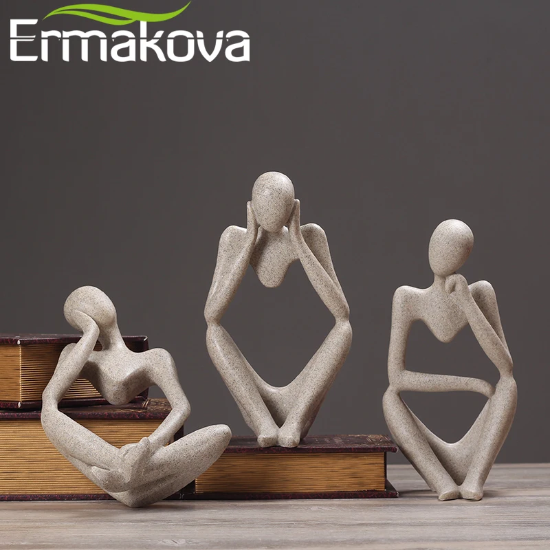Ермакова песчаник мыслитель Статуэтка абстрактное искусство Природные ремесла