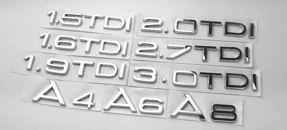 1 шт. хром серебро ABS 1,9 TDI 2,0 TDI 2,7 TDI A4 A6 A8 Автомобильный корпус наклейка на багажник значок наклейка турбо прямой впрыск знак