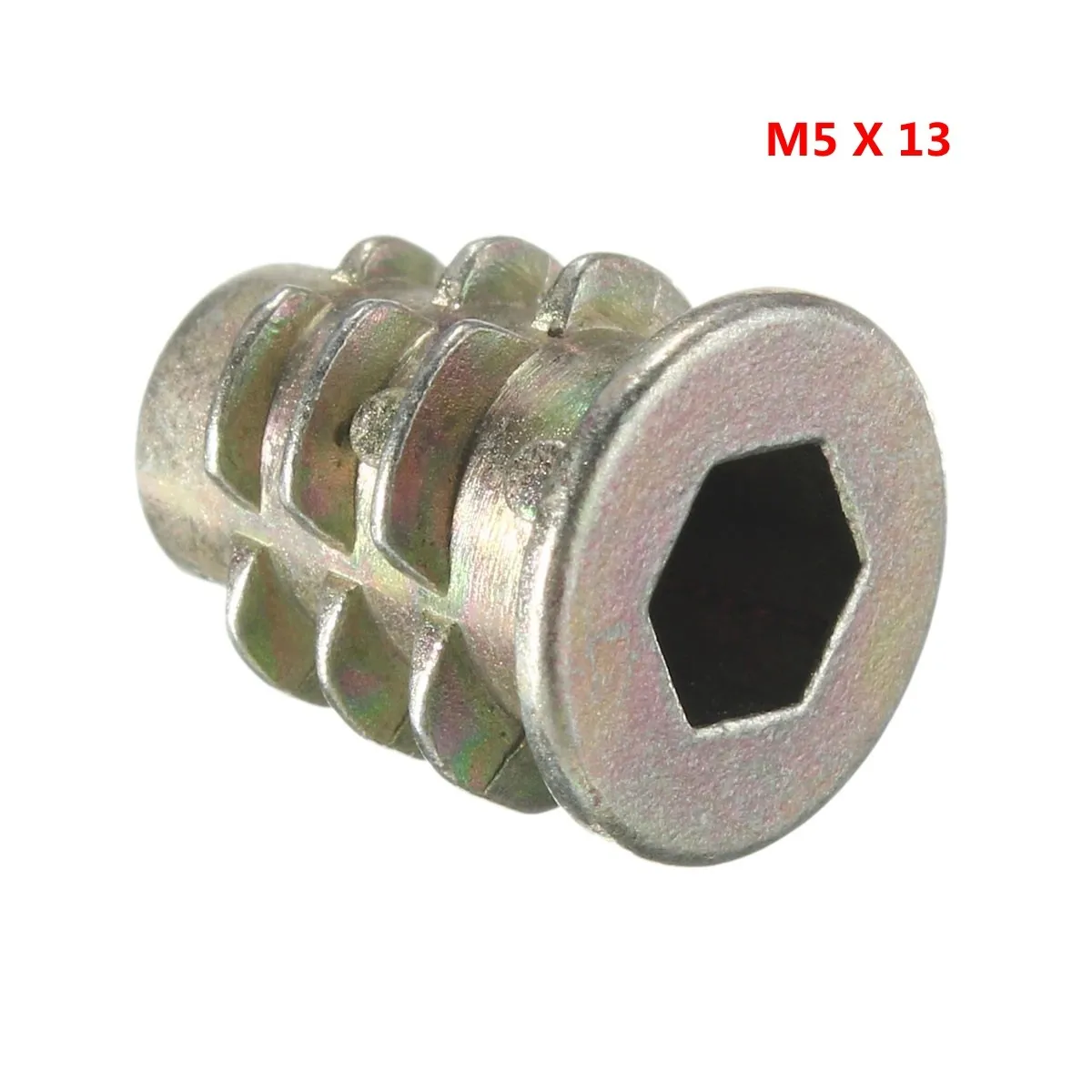 M5X13 Лидер продаж 10 шт./компл. M4 M5 M6 M8 M10 сплав цинка мебель с шестигранной головкой приводная головка гайкой для деревянная вставка велосипеда велосипедные болты Запчасти - Цвет: M5X13
