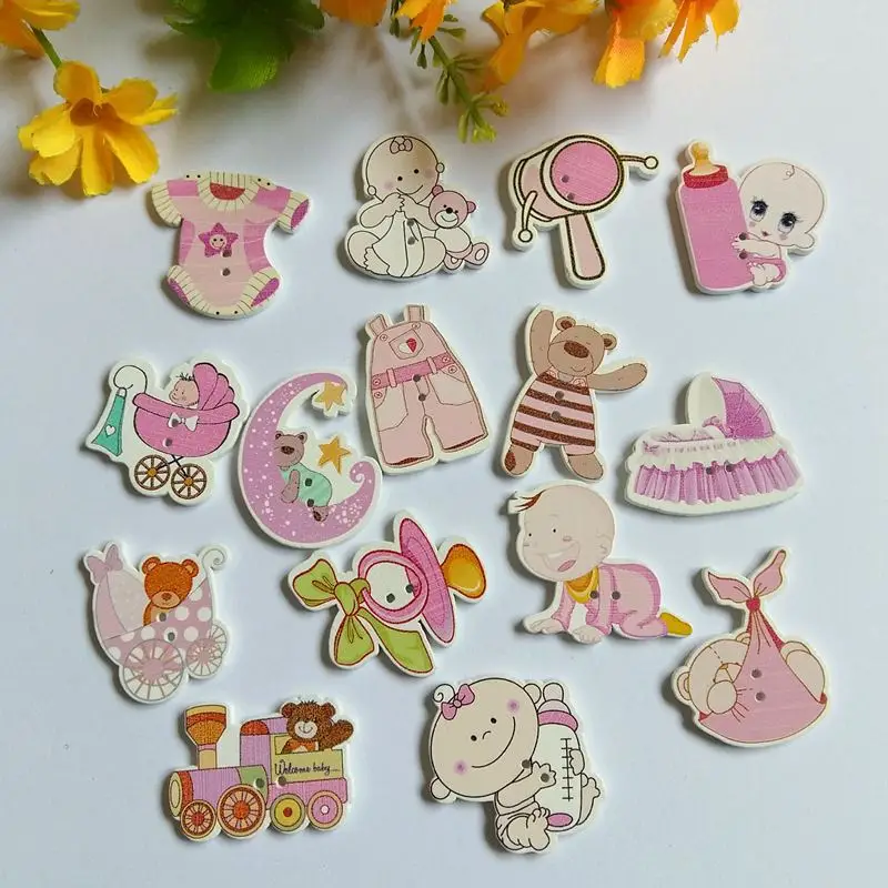 40 шт. деревянные пуговицы для шитья с 2 отверстиями|button flatback|sewing woodenrandom mixed decorative buttons |