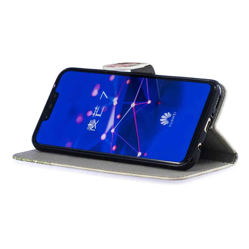 Кожаный флип-чехол для huawei mate 20 Lite, чехол для huawei mate 20 Lite, чехол с цветком и 3D рисунком, кошелек, чехол для телефона s Etui