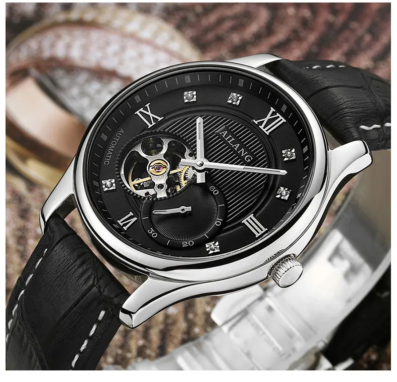 AILANG Tourbillon Мужские часы люксовый бренд Мужские часы автоматические часы алмаз Relogio синий сапфир механические часы