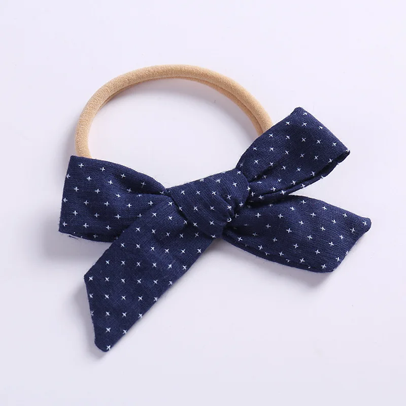 Style C-Navy Тканевые повязки на голову с бантом или заколки для волос, Весенняя Цветочная повязка на голову с бантом, Школьные Аксессуары для волос для девочек - Цвет: Style C-Navy