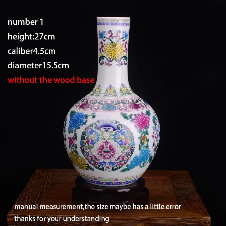 Jingdezhen Vintage Vase Enamel Colorful Ceramic Flower Vases Plant Hold / Living Room Cabinet Classical Decor Crafts Collection | Дом и сад