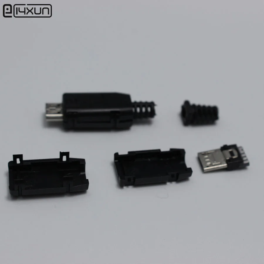 10 шт. Micro USB 5 Pin сварочный Тип 6 мм штекер черный разъем для зарядки 4 в 1