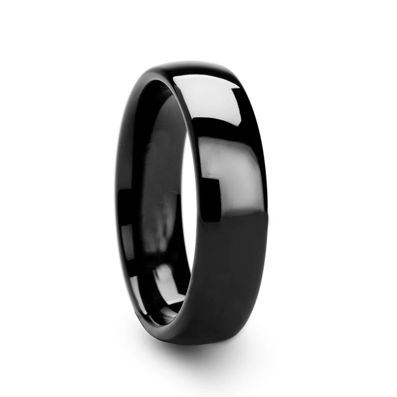 Купольное кольцо из черного вольфрама ширина 6 мм/TURI2003|wedding rings|tungsten wedding ringring ring |