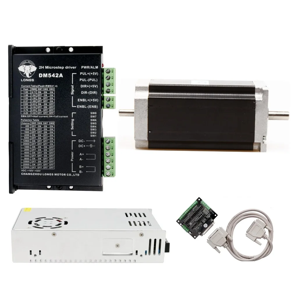 

ЕС Бесплатная доставка! Шаговый двигатель 1 Ось Nema 23 435oz. Нажмите на изображение для просмотра в полный размер в 4.2A 57bygh двойной вал DM542A Драйве...