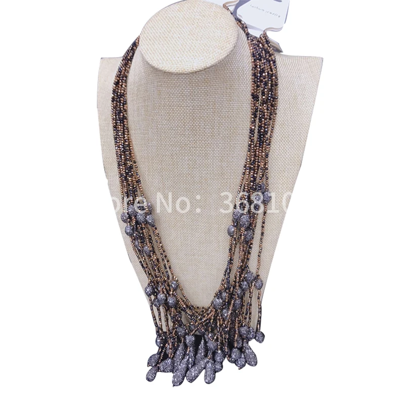 European and American necklace female exaggerated costly deserve to act the role of long crystal female pendant