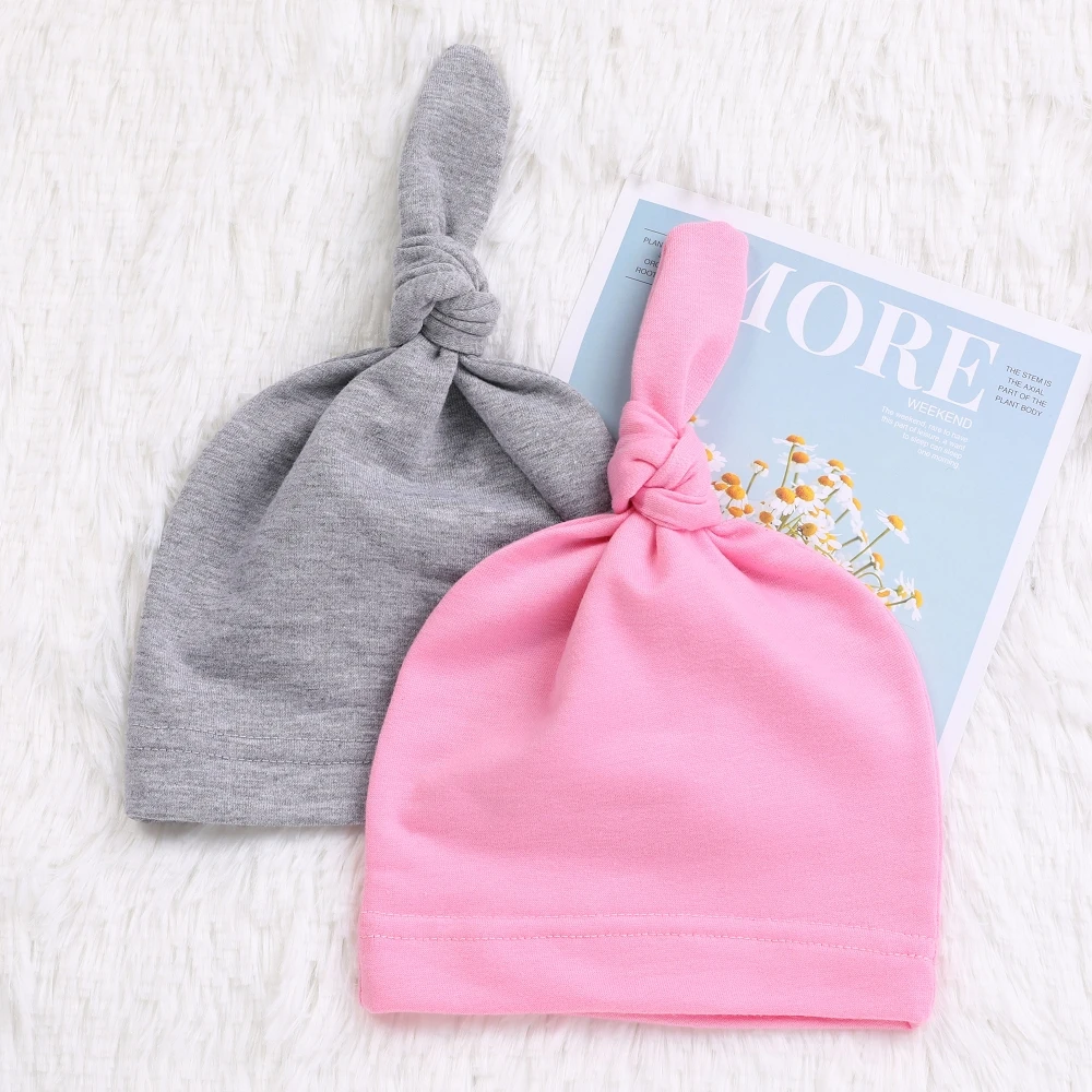 Fashion Knot Baby Hat Candy Color Cotton Boy Cap Spring Autumn Girls Newborn Infant Toddler Kids Hats for Unisex Boys | Детская одежда