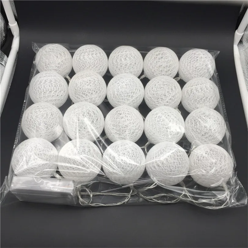 

10/20/30pcs White cotton ball battery light,home wedding decoration,fairy lights,wedding lights, garland led light