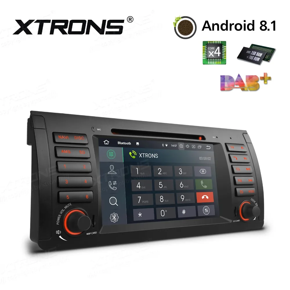 XTRONS 1 Din 7 &quotAndroid 8 автомобильный dvd плеер Радио RDS CAN шина OBD WIFI GPS для BMW X5 E53 1999 2000 2001