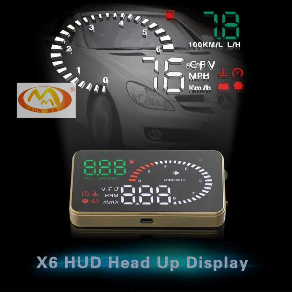 Автомобильный проектор на лобовое стекло бренда XUNMA OBD2 II EUOBD Предупреждение