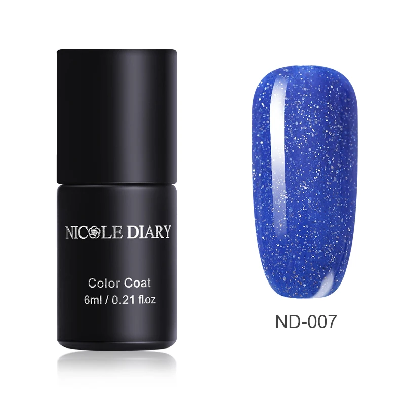 Glitter ND-007 NICOLE дневник одношаговый лак для ногтей УФ-гель серый красный серия блеск замочить от гель-лака нет необходимости базовое верхнее покрытие ногтей DIY - Цвет: Glitter ND-007