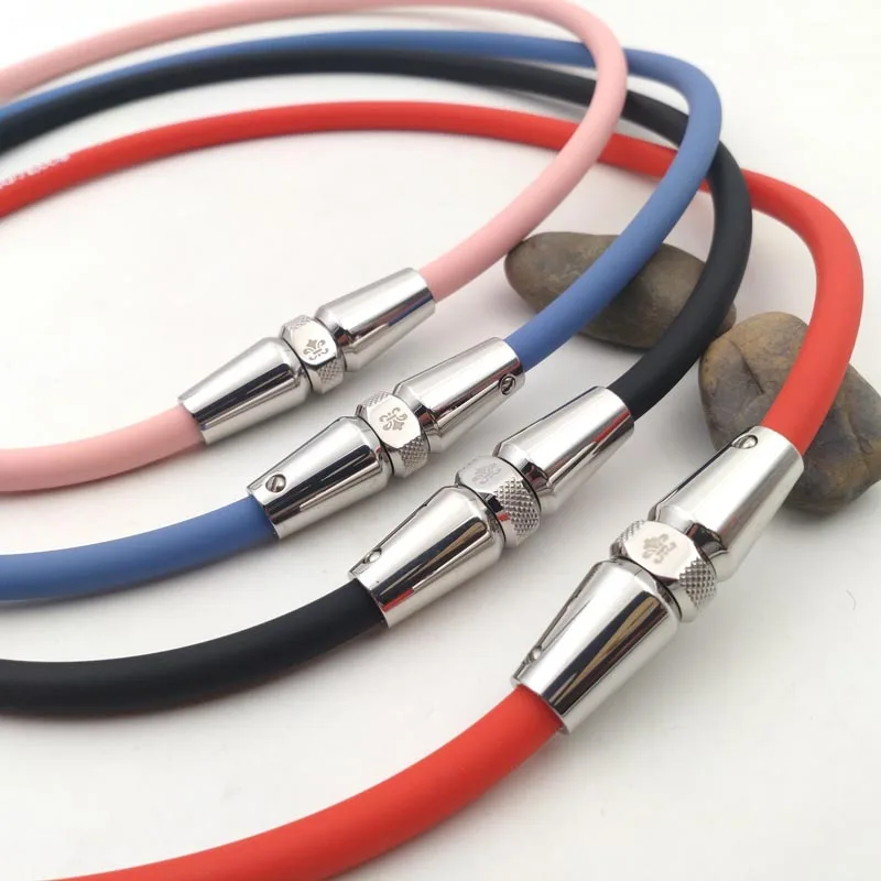 the new fashion sports energy necklace, stainless steel health necklace High negative ion energy necklace