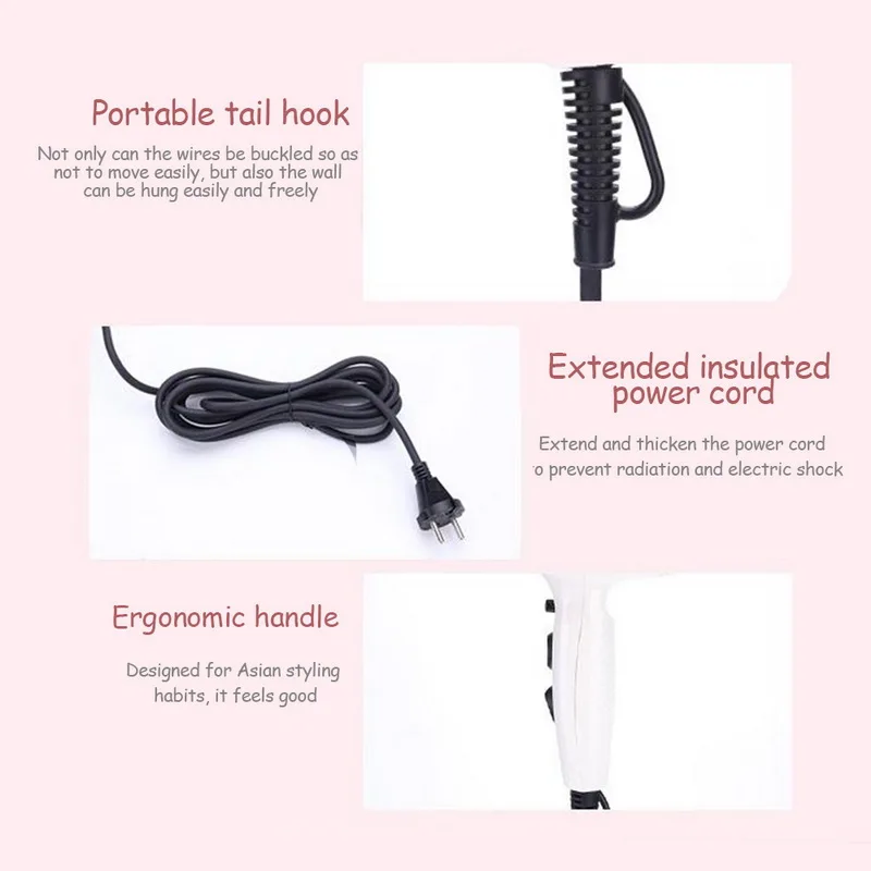 Регулируемый фен для волос высокомощный термостат Прочный горячий и холодный