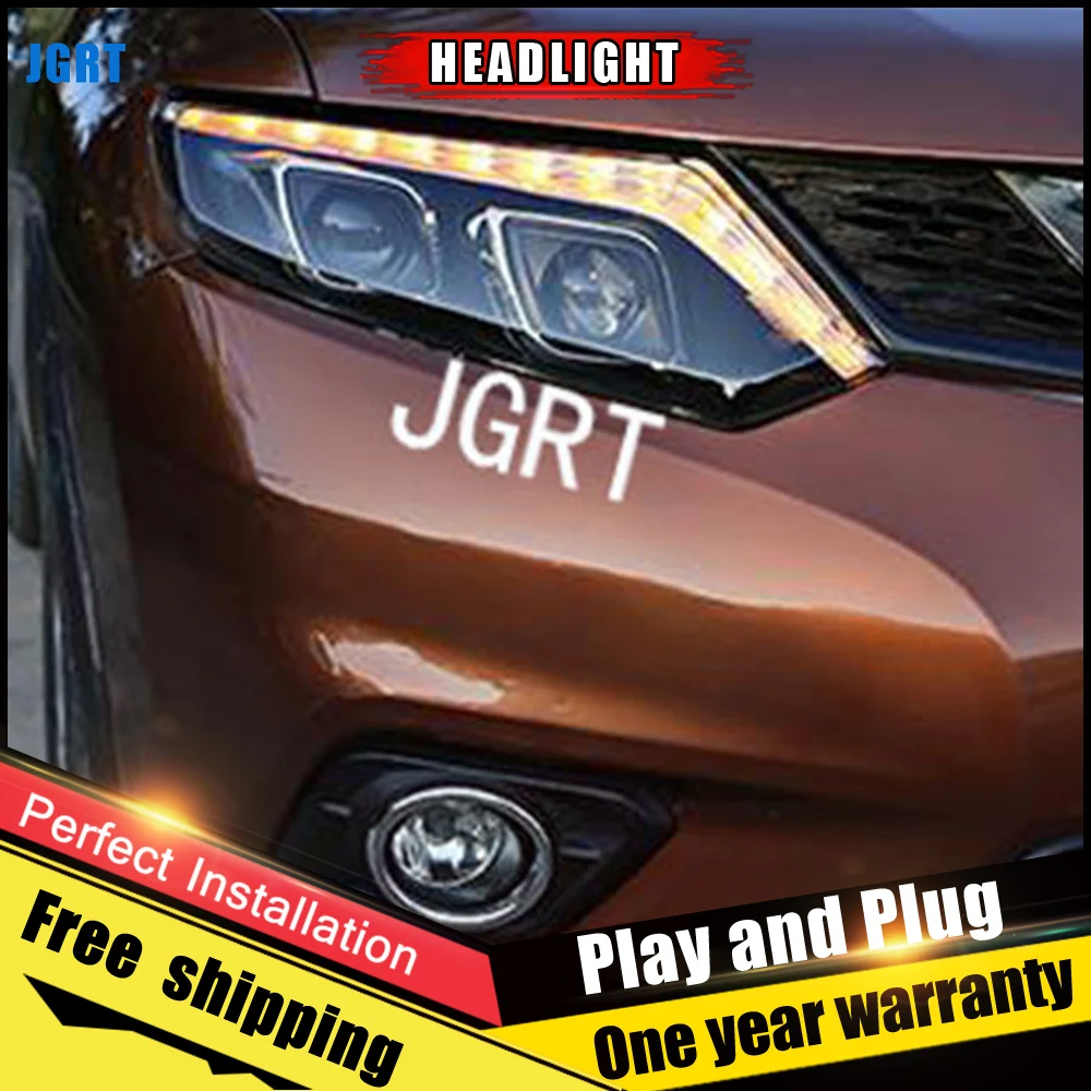 Фары светодиодные двухлучевые 2 шт. для nissan X-Trail 2014-2016 X-Trai H7 Ксеноновые