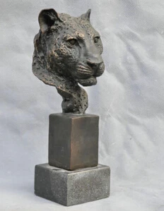 S07176 9 Бронзовый Животных Храбрый Гибкой Король Leopard Jaguar Они Показывают Скульптура