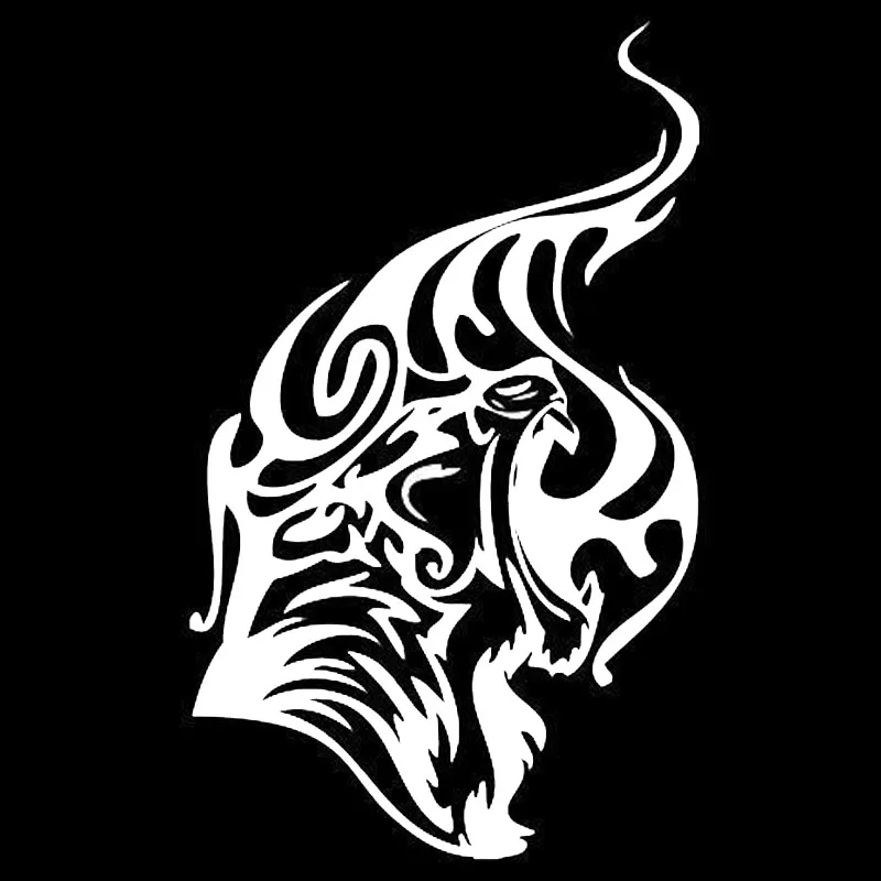 

8.8*14.4CM Crazy Tiger Fire Flames Car Styling Decal Creative Vinyl Car Sticker Black/Silver S1-2587